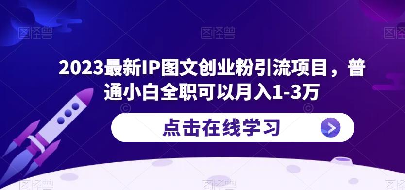 2023最新IP图文创业粉引流项目，普通小白全职可以月入1-3万_微雨项目网