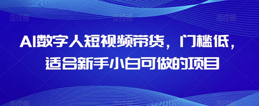 AI数字人短视频带货，门槛低，适合新手小白可做的项目_微雨项目网