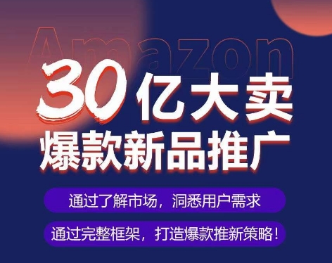 亚马逊·30亿大卖爆款新品推广，可复制、全程案例实操的爆款推新SOP_微雨项目网