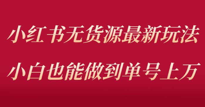 小红书无货源最新螺旋起号玩法，电商小白也能做到单号上万（价值3980元）_微雨项目网