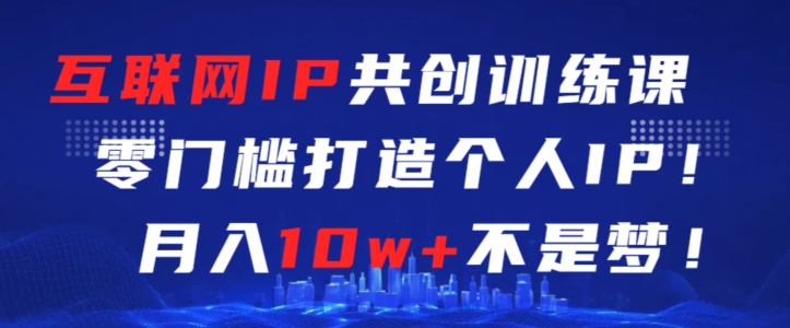 互联网IP共创训练课，零门槛零基础打造个人IP，月入10w+不是梦【揭秘】_微雨项目网