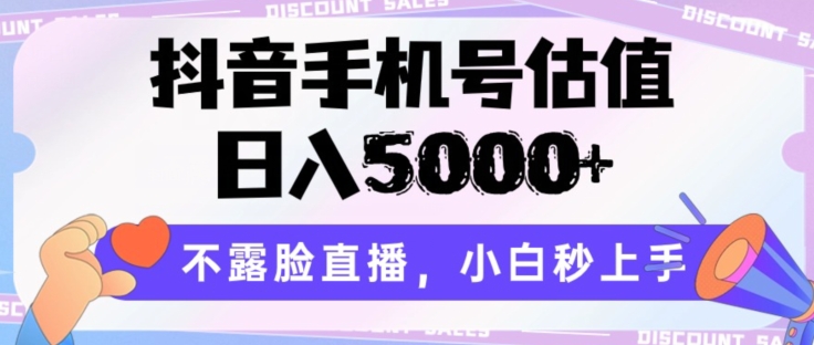 抖音手机号估值，日入5000+，不露脸直播，小白秒上手【揭秘】_微雨项目网