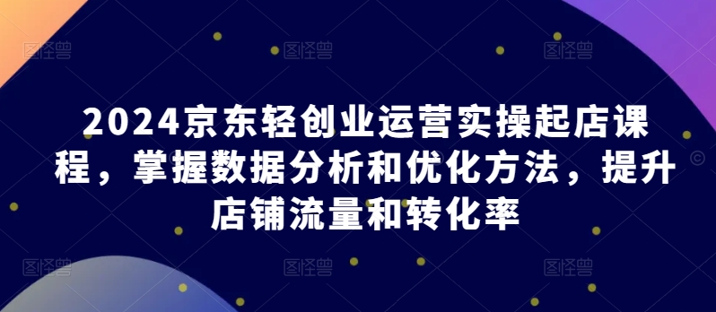 2024京东轻创业运营实操起店课程，掌握数据分析和优化方法，提升店铺流量和转化率_微雨项目网