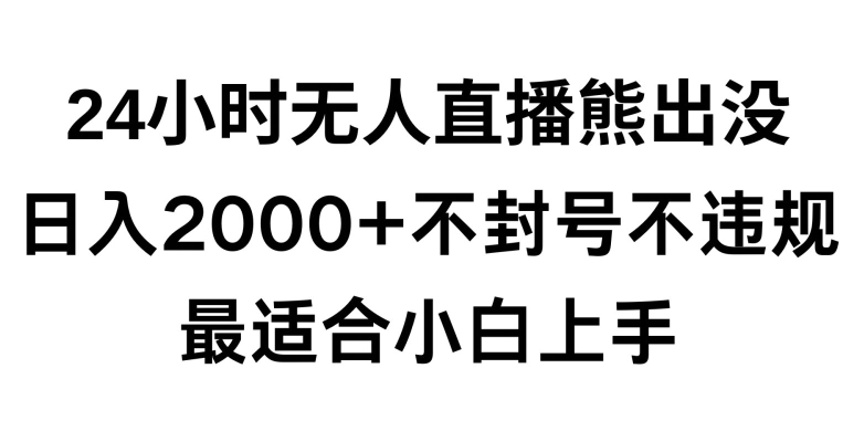 快手24小时无人直播熊出没，不封直播间，不违规，日入2000+，最适合小白上手，保姆式教学【揭秘】_微雨项目网