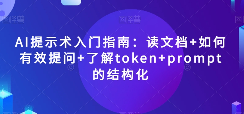 AI提示术入门指南：读文档+如何有效提问+了解token+prompt的结构化【揭秘】_微雨项目网