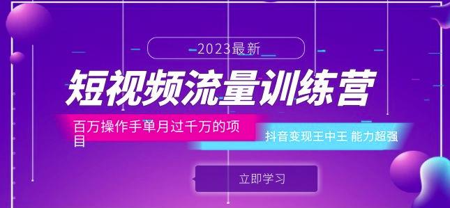 短视频流量训练营：百万操作手单月过千万的项目：抖音变现王中王能力超强_微雨项目网