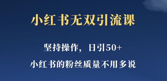 小红书无双课一天引50+女粉，不用做视频发视频，小白也很容易上手拿到结果【仅揭秘】_微雨项目网