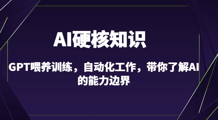 AI硬核知识-GPT喂养训练，自动化工作，带你了解AI的能力边界（10节课）_微雨项目网