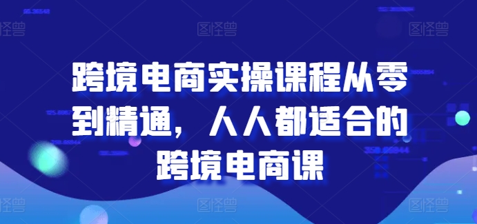 跨境电商实操课程从零到精通，人人都适合的跨境电商课_微雨项目网