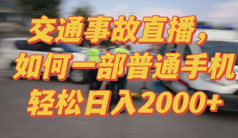 2024最新玩法半无人交通事故直播，实战式教学，轻松日入2000＋，人人都可做【揭秘】_微雨项目网