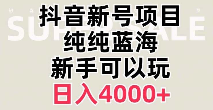 抖音蓝海赛道，必须是新账号，日入4000+【揭秘】_微雨项目网