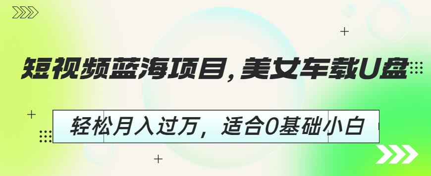 短视频蓝海项目，美女车载U盘，轻松月入过万，适合0基础小白【揭秘】_微雨项目网