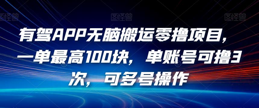 有驾APP无脑搬运零撸项目，一单最高100块，单账号可撸3次，可多号操作【揭秘】_微雨项目网