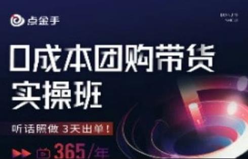 点金手0成本团购带货实操班，听话照做3天出单_微雨项目网