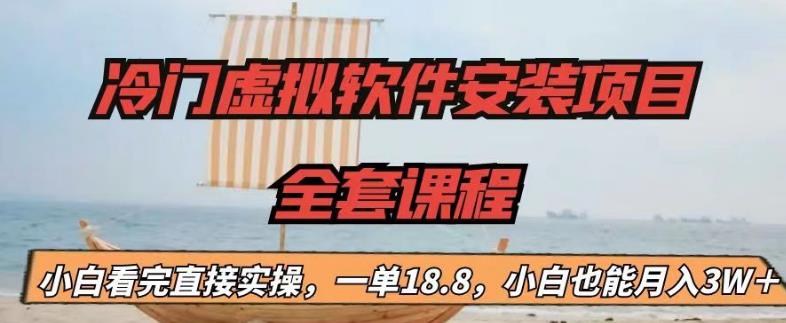 冷门虚拟软件安装项目，一单18.8，小白也能月入3W＋【揭秘】_微雨项目网