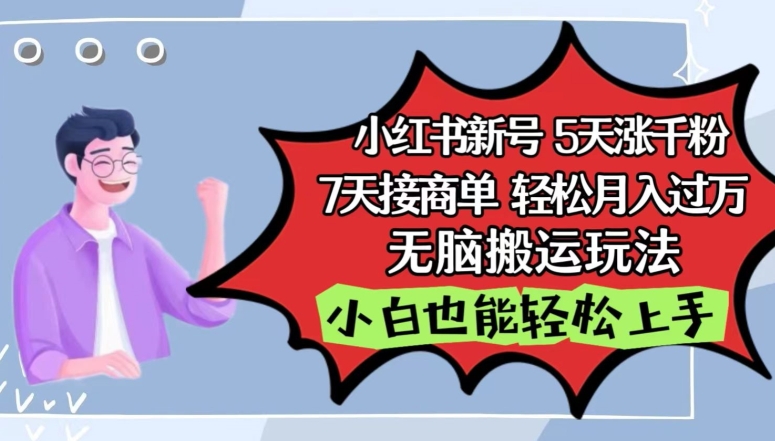 小红书影视泥巴追剧5天涨千粉，7天接商单，轻松月入过万，无脑搬运玩法【揭秘】_微雨项目网