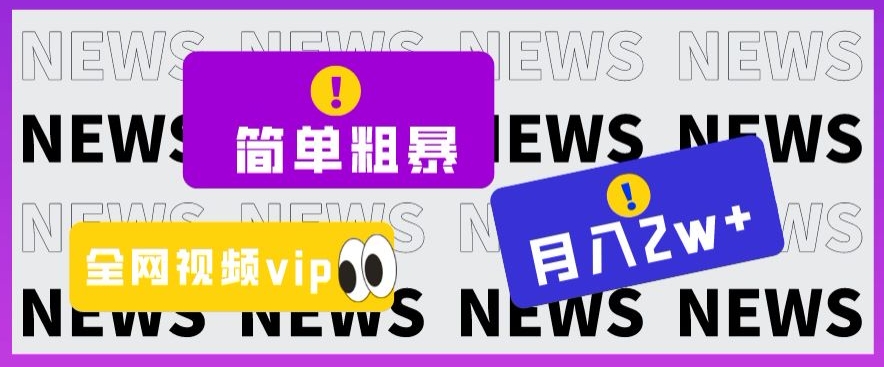 简单粗暴零成本，高回报，全网视频VIP掘金项目，月入2万＋【揭秘】_微雨项目网