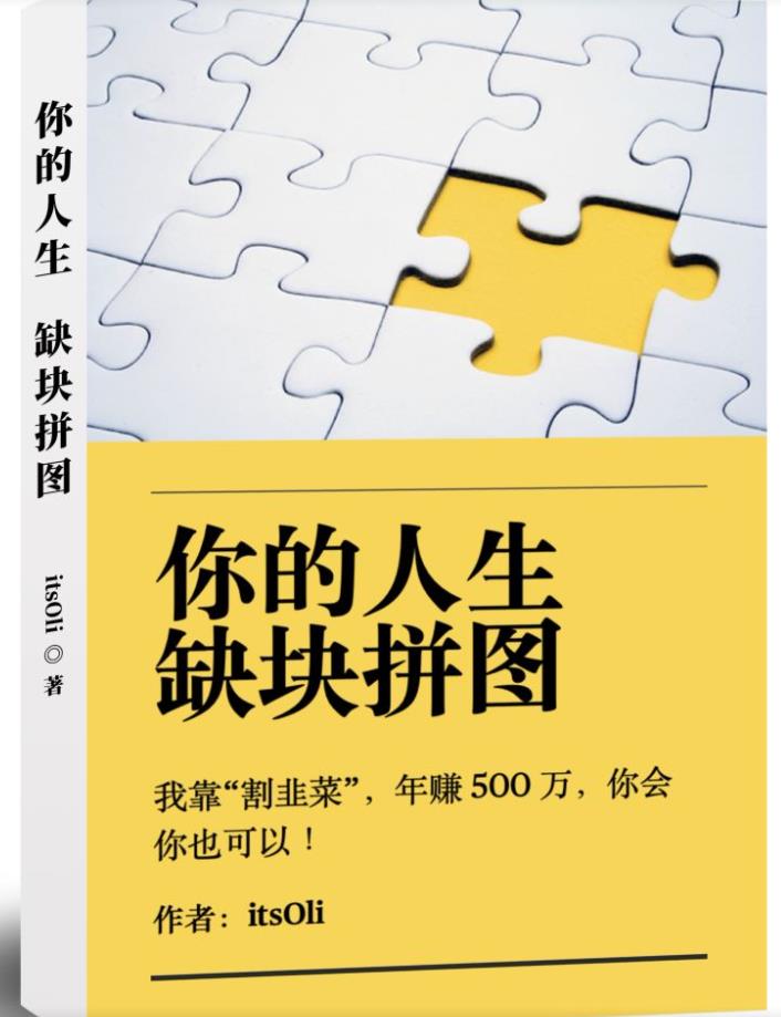 某高赞电子书《你的人生，缺块拼图——我靠“割韭菜”，年赚500万，你会你也可以》_微雨项目网