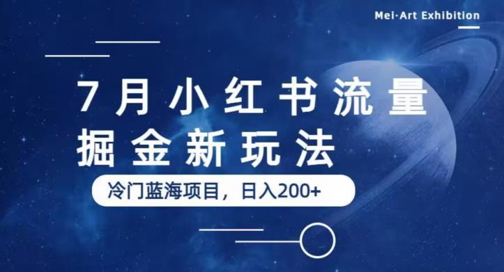 7月小红书流量掘金最新玩法，冷门蓝海小项目，日入200+【揭秘】_微雨项目网