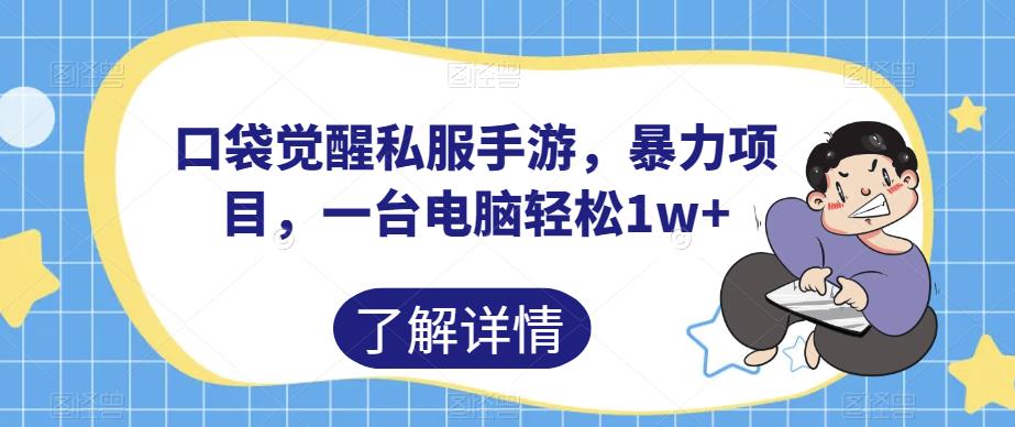 口袋觉醒私服手游，暴力项目，一台电脑轻松1w+【揭秘】_微雨项目网