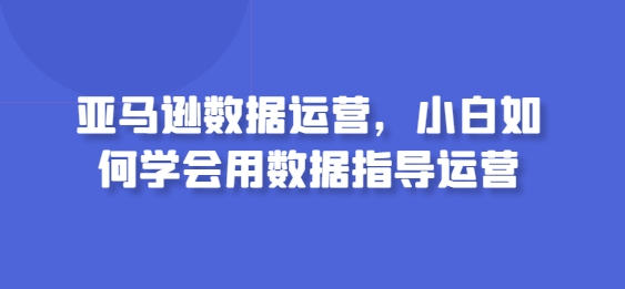 亚马逊数据运营，小白如何学会用数据指导运营_微雨项目网