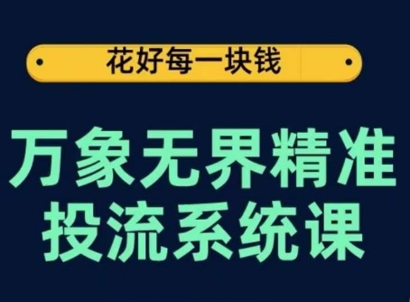 万象无界精准投流系统课，从关键词到推荐，从万象台到达摩盘，从底层原理到实操步骤_微雨项目网