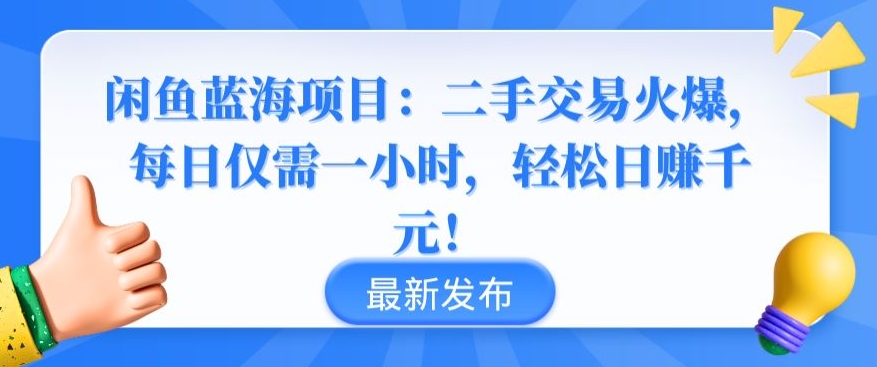 闲鱼蓝海项目：二手交易火爆，每日仅需一小时，轻松日赚千元【揭秘】_微雨项目网