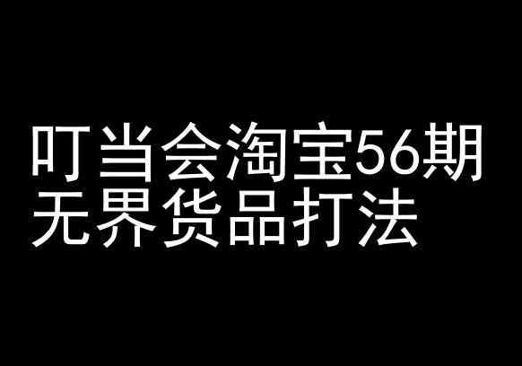 叮当会淘宝56期：无界货品打法-淘宝开店教程_微雨项目网