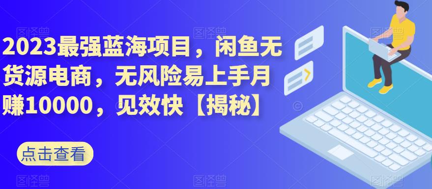 2023最强蓝海项目，闲鱼无货源电商，无风险易上手月赚10000，见效快【揭秘】_微雨项目网