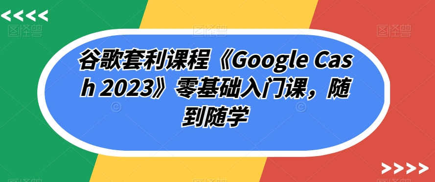 谷歌套利课程《Google Cash 2023》零基础入门课，随到随学_微雨项目网