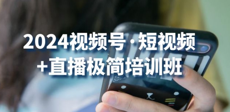 2024视频号·短视频+直播极简培训班：抓住视频号风口，流量红利_微雨项目网