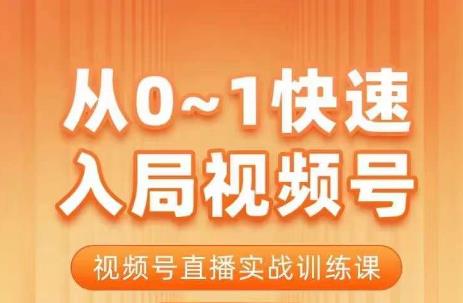 陈厂长·从0-1快速入局视频号课程，视频号直播实战训练课_微雨项目网