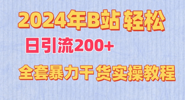 2024年B站轻松日引流200+的全套暴力干货实操教程【揭秘】_微雨项目网