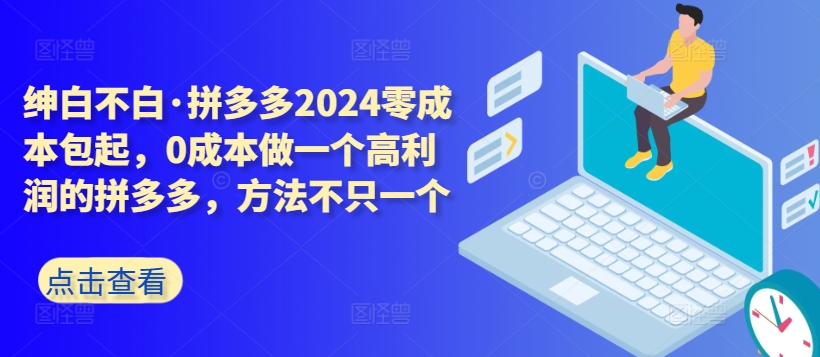 拼多多2024零成本包起，0成本做一个高利润的拼多多，方法不只一个_微雨项目网