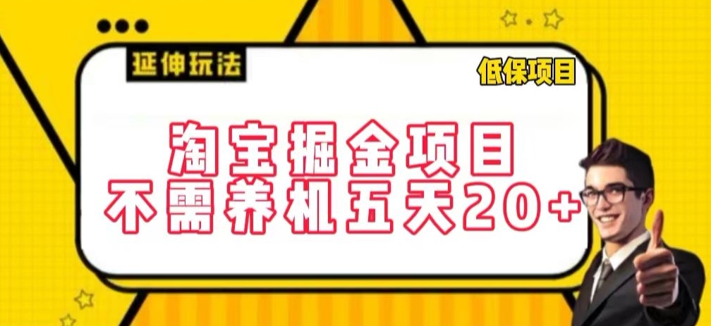 淘宝掘金项目，不需养机，五天20+，每天只需要花三四个小时【揭秘】_微雨项目网