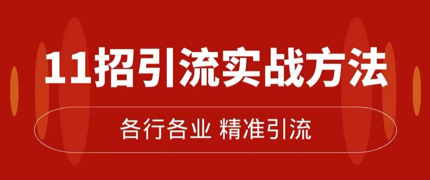 精准引流术：11招引流实战方法，让你私域流量加到爆（11节课完整)_微雨项目网