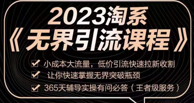 2023淘系无界引流实操课程，​小成本大流量，低价引流快速拉新收割，让你快速掌握无界突破瓶颈_微雨项目网