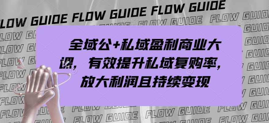 全域公+私域盈利商业大课，有效提升私域复购率，放大利润且持续变现_微雨项目网