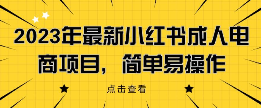 2023年最新小红书成人电商项目，简单易操作【详细教程】【揭秘】_微雨项目网