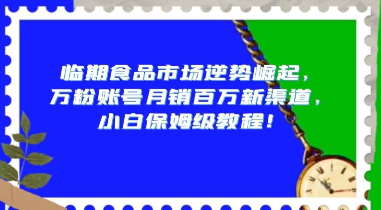 临期食品市场逆势崛起，万粉账号月销百万新渠道，小白保姆级教程【揭秘】_微雨项目网