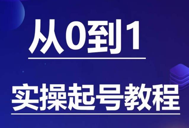 石野·小白起号实操教程，​掌握各种起号的玩法技术，了解流量的核心_微雨项目网