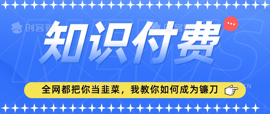 2024最新知识付费项目，小白也能轻松入局，全网都在教你做项目，我教你做镰刀【揭秘】_微雨项目网