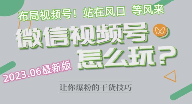 2023.6视频号最新玩法讲解，布局视频号，站在风口上_微雨项目网