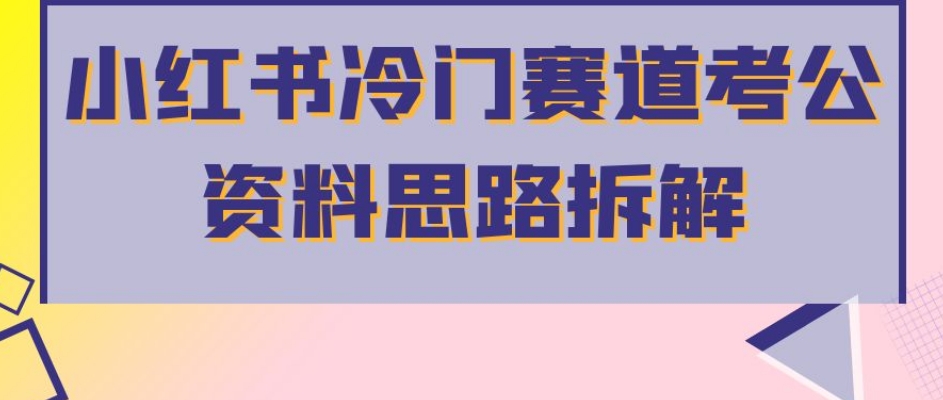 小红书冷门赛道考公资料思路拆解，简单搬运无需操作，转化高涨粉快轻松月入过万_微雨项目网