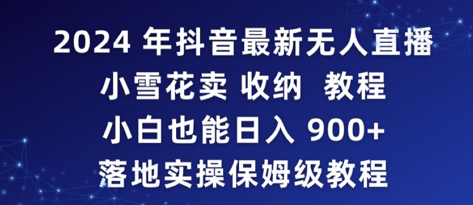 2024年抖音最新无人直播小雪花卖收纳教程，小白也能日入900+落地实操保姆级教程【揭秘】_微雨项目网