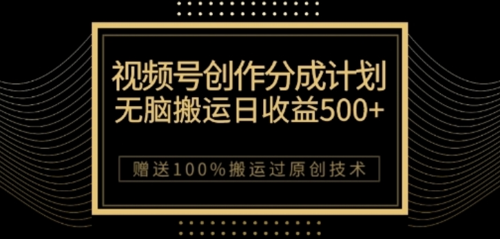 视频号分成计划与私域双重变现，纯搬运无技术，日入3~5位数【揭秘】_微雨项目网