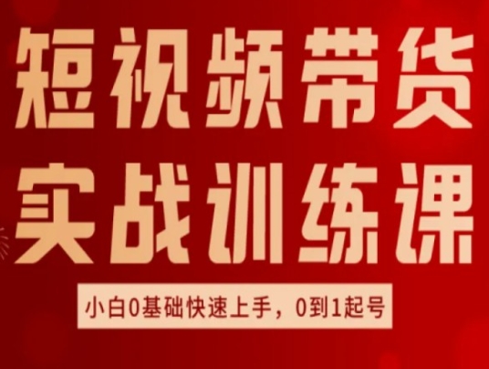 短视频带货实战训练课，好物分享实操，小白0基础快速上手，0到1起号_微雨项目网