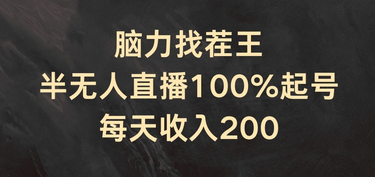 脑力找茬王，半无人直播100%起号，每天收入200+【揭秘】_微雨项目网