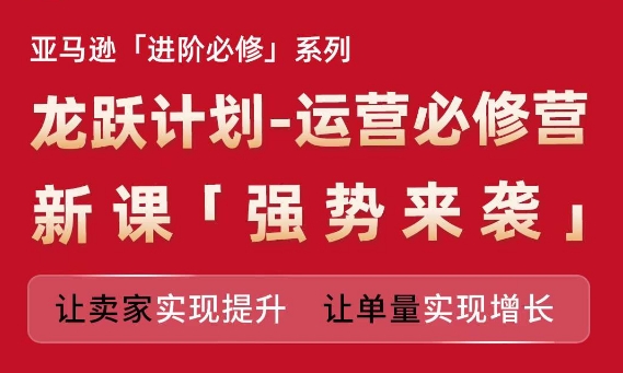 亚马逊进阶必修系列，龙跃计划-运营必修营新课，让卖家实现提升 让单量实现增长_微雨项目网