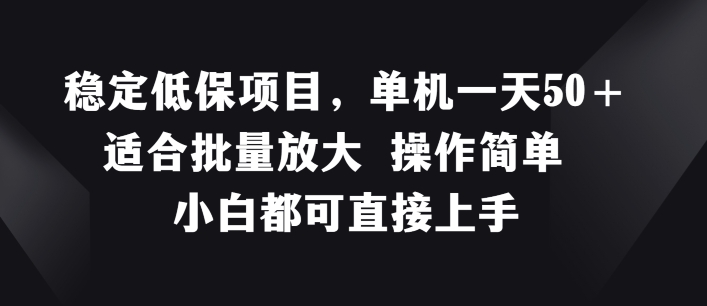 稳定低保项目，单机一天50+适合批量放大 操作简单 小白都可直接上手【揭秘】_微雨项目网